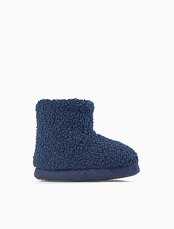 Chaussons montants en sherpa avec semelle antidérapante