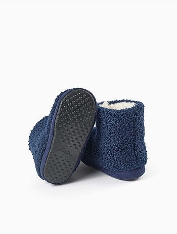 Chaussons montants en sherpa avec semelle antidérapante