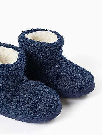 Chaussons montants en sherpa avec semelle antidérapante