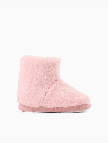 Chaussons montants en sherpa avec semelle antidérapante