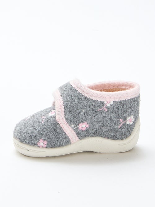 Chaussons montants fourrés à scratch - Kiabi