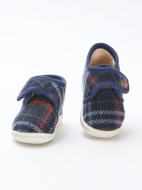 Chaussons montants fourrés à scratchs - Kiabi