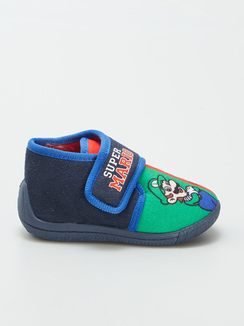 Chaussons montants 'Mario' et 'Luigi' 'Nintendo' Marine/vert/rouge - Kiabi