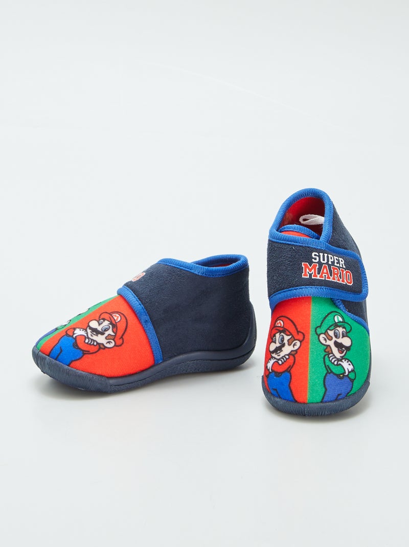 Chaussons montants 'Mario' et 'Luigi' 'Nintendo' Marine/vert/rouge - Kiabi