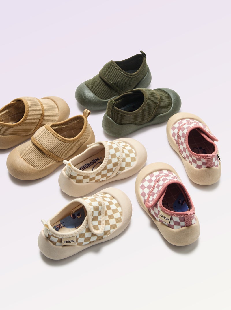 Chaussons motricité 3 '1ers pas' - Kitchoun Beige - Kiabi