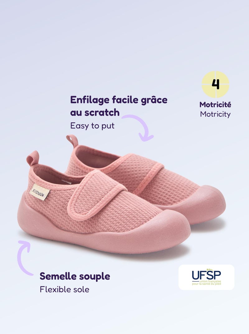Chaussons motricité 4 'marcher' - Kitchoun Rose - Kiabi