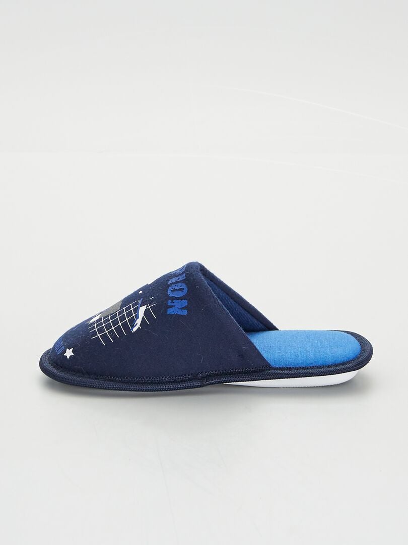 Chaussons mules avec imprimé bleu marine - Kiabi