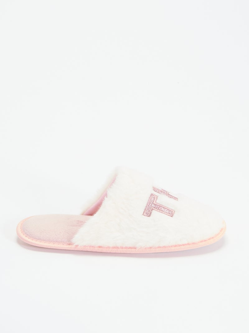 Chaussons mules Blanc - Kiabi