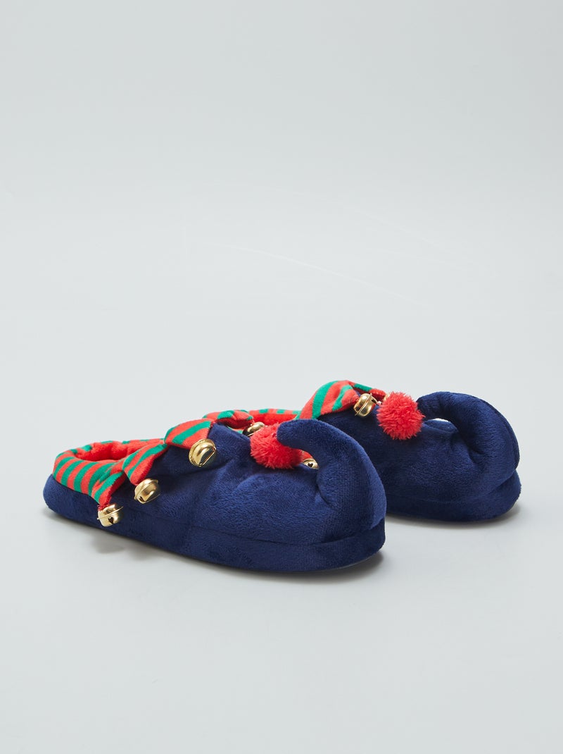 Chaussons mules de Noël Bleu navy - Kiabi