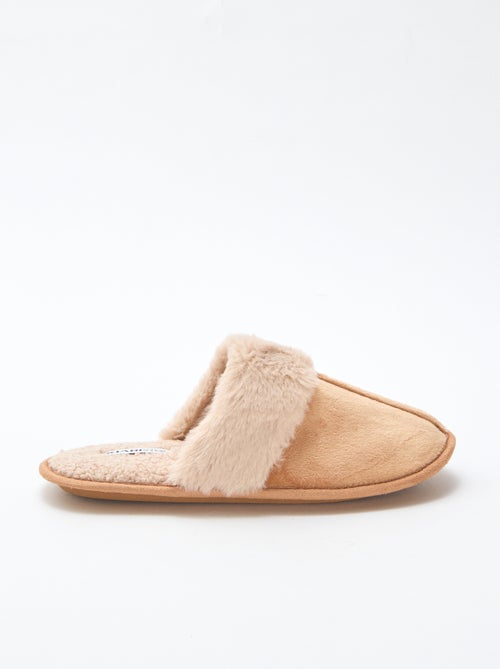 Chaussons mules effet pelucheux - Kiabi