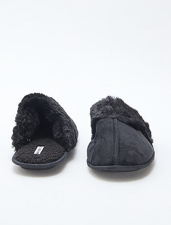 Chaussons mules effet pelucheux