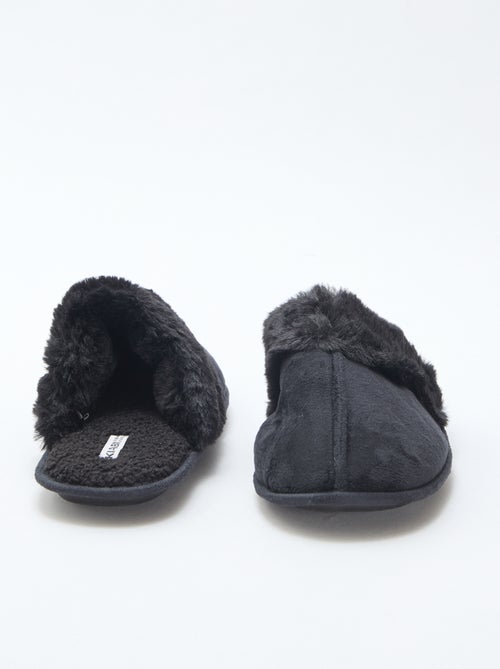 Chaussons mules effet pelucheux - Kiabi