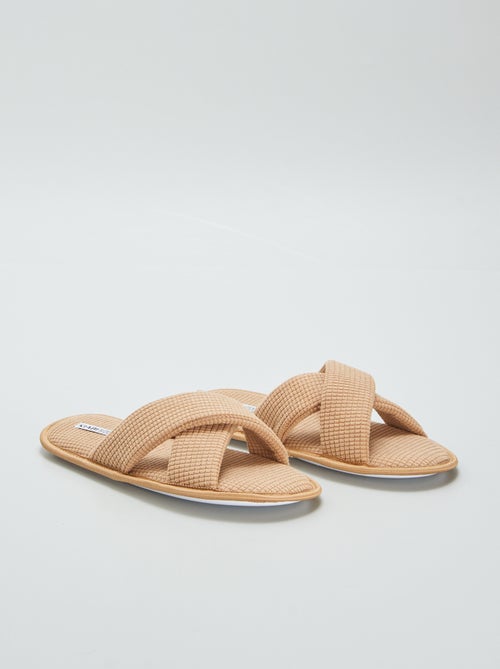 Chaussons mules en gaze de coton - Kiabi