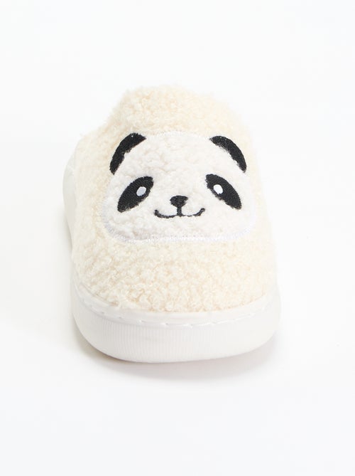 Chaussons mules en maille bouclette - Kiabi