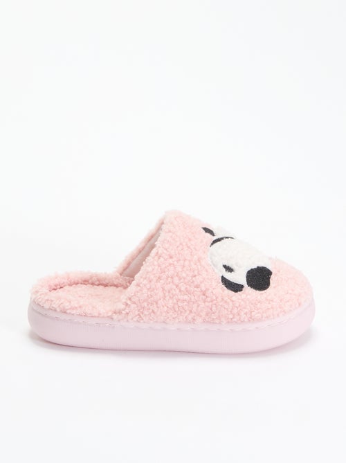 Chaussons mules en maille bouclette - Kiabi