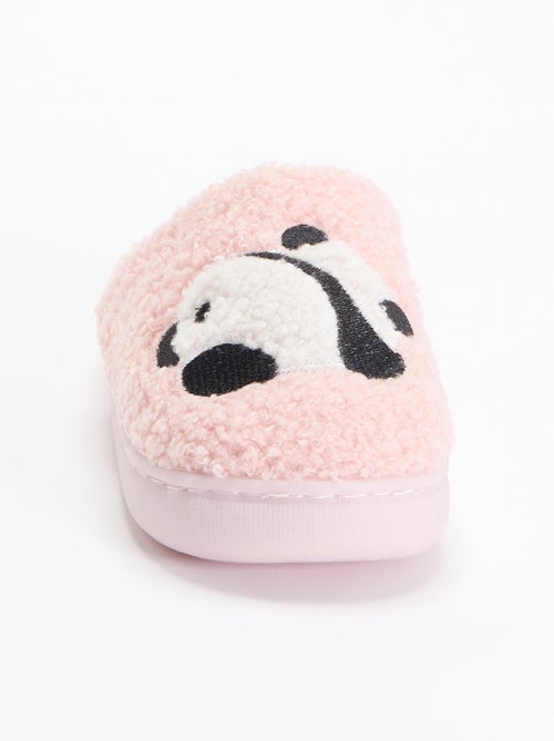 Chaussons mules en maille bouclette - Kiabi