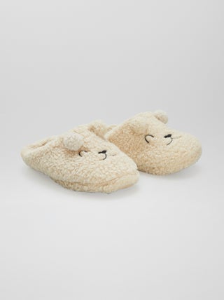 Chaussons mules en sherpa