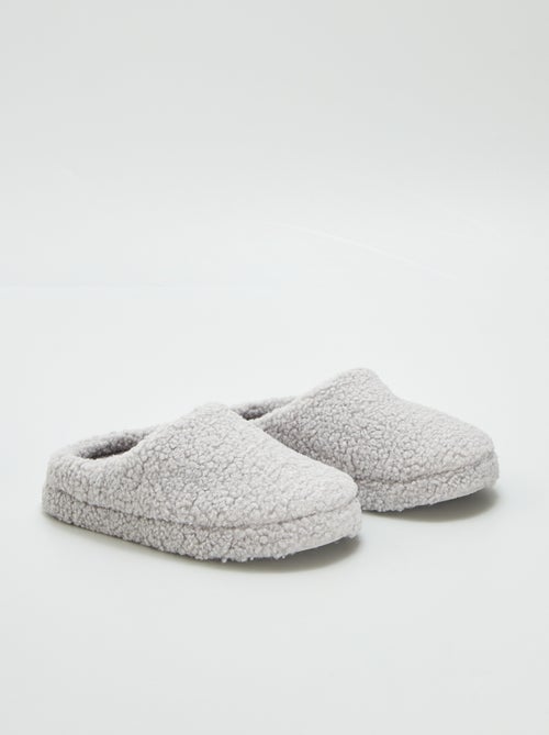 Chaussons  mules en sherpa - Kiabi