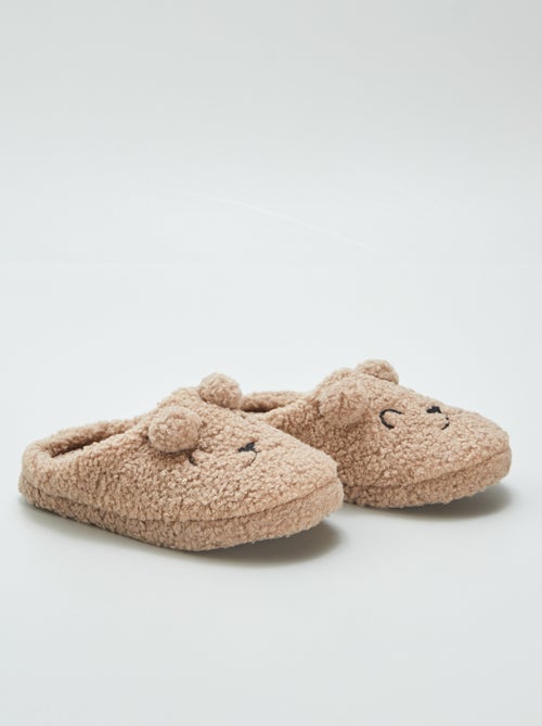 Chaussons mules en sherpa - Kiabi