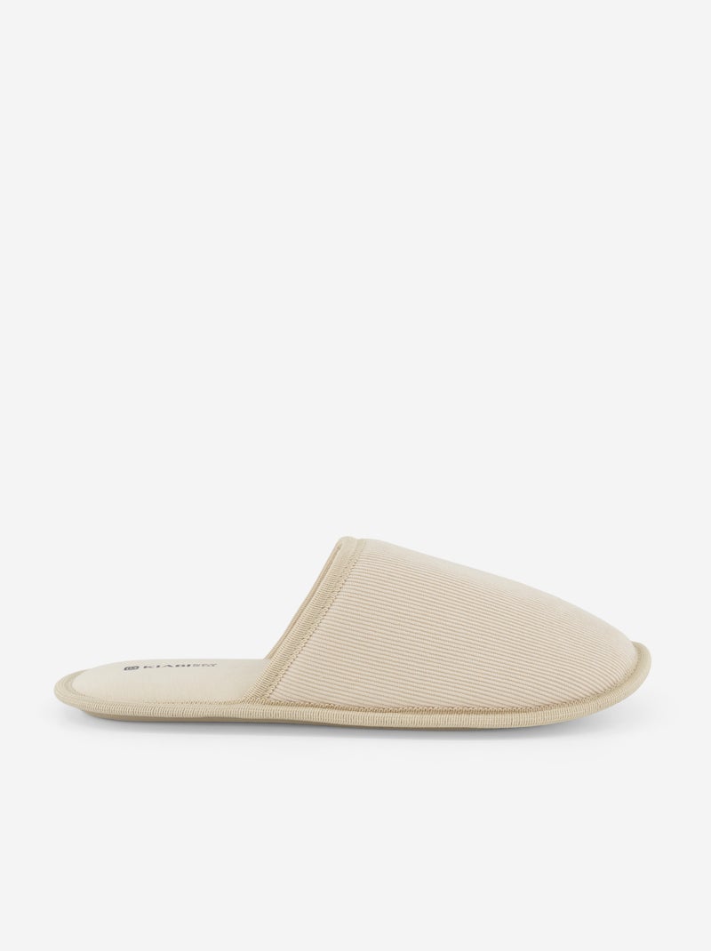Chaussons mules en velours Beige - Kiabi