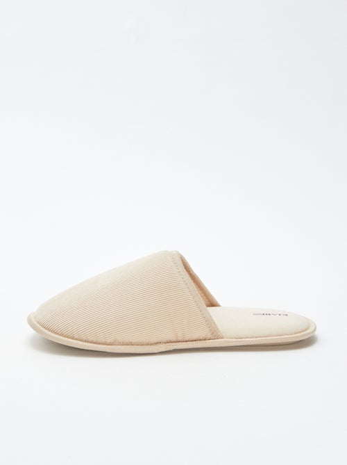 Chaussons mules en velours - Kiabi
