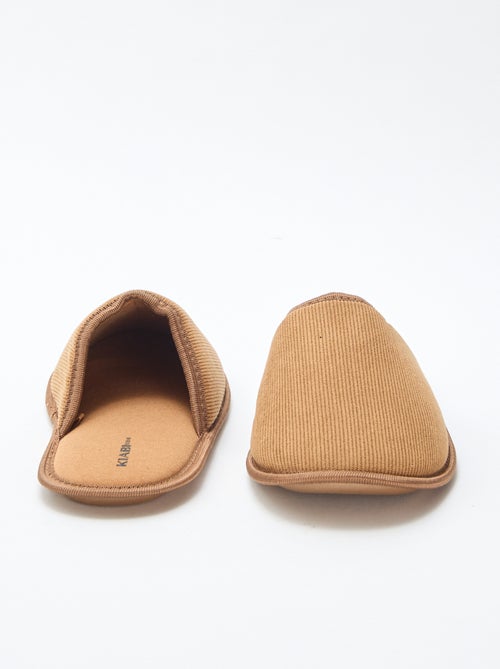 Chaussons mules en velours - Kiabi