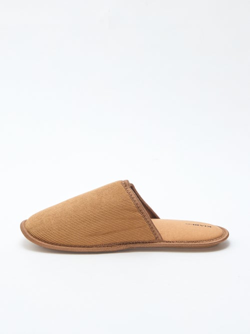 Chaussons mules en velours - Kiabi