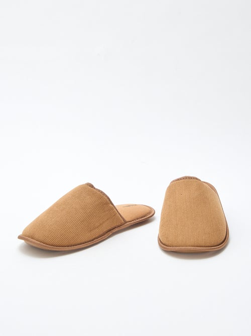 Chaussons mules en velours - Kiabi