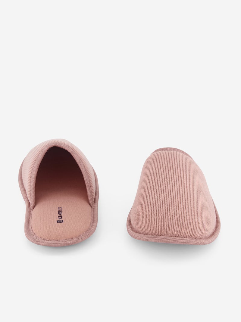 Chaussons mules en velours Rose - Kiabi
