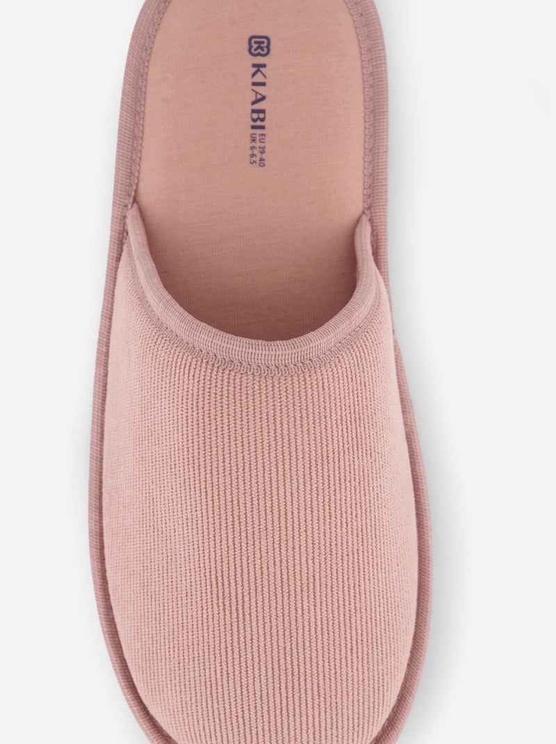 Chaussons mules en velours Rose - Kiabi