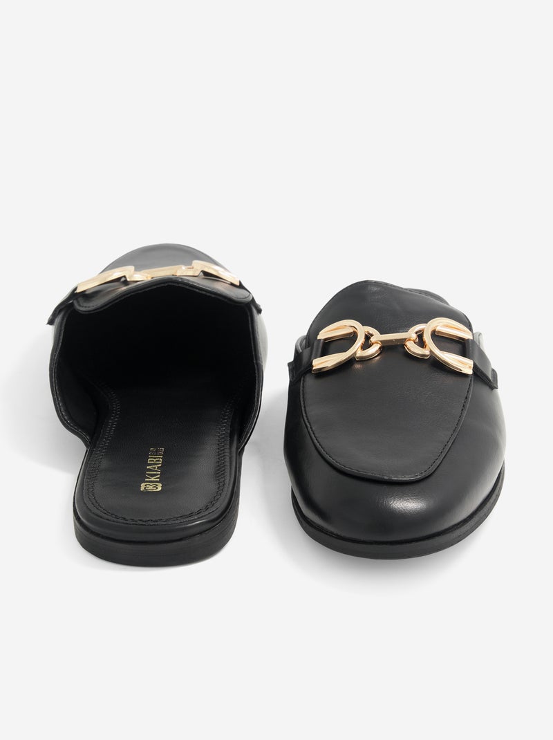 Chaussons mules forme mocassins Noir - Kiabi