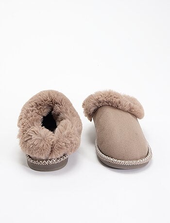 Chaussons mules fourrés