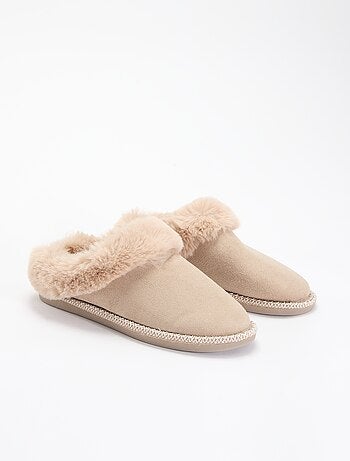 Chaussons mules fourrés