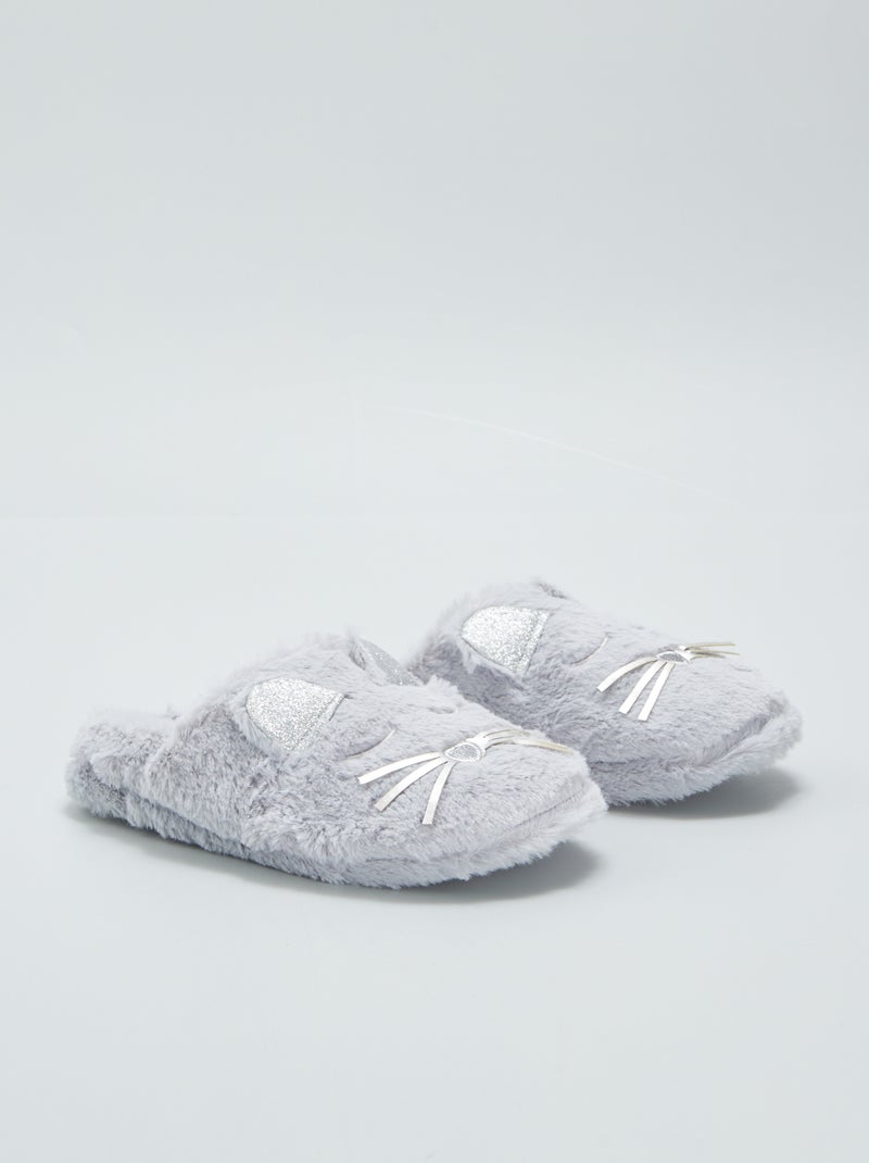 Chaussons mules imprimé 'animal' Gris - Kiabi
