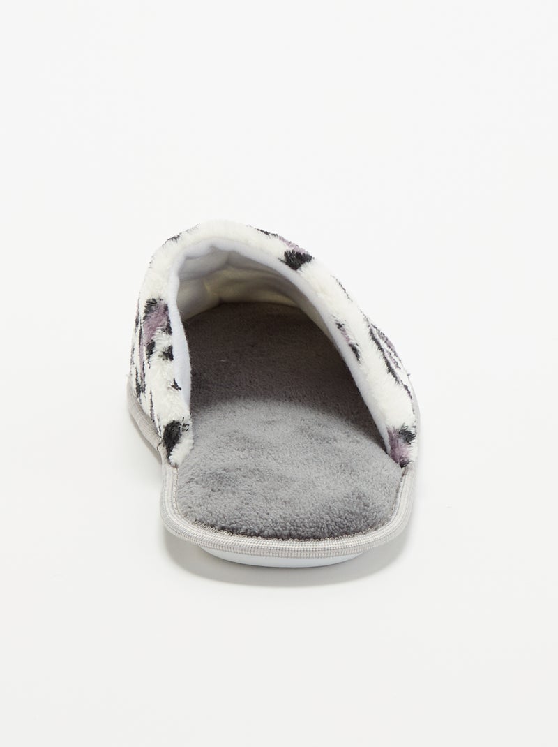 Chaussons mules imprimé léopard Gris - Kiabi