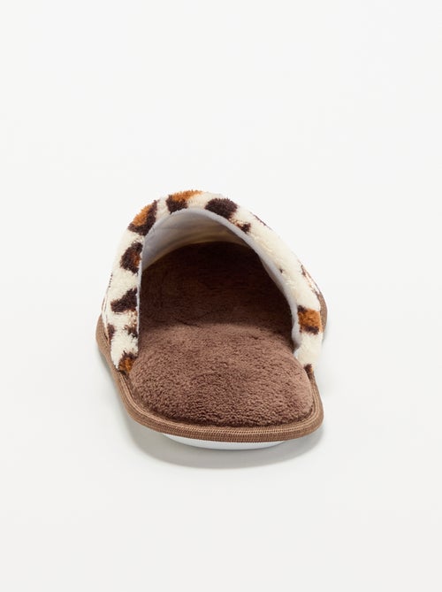 Chaussons mules imprimé léopard - Kiabi
