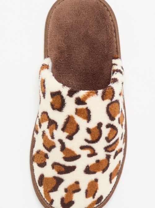 Chaussons mules imprimé léopard - Kiabi