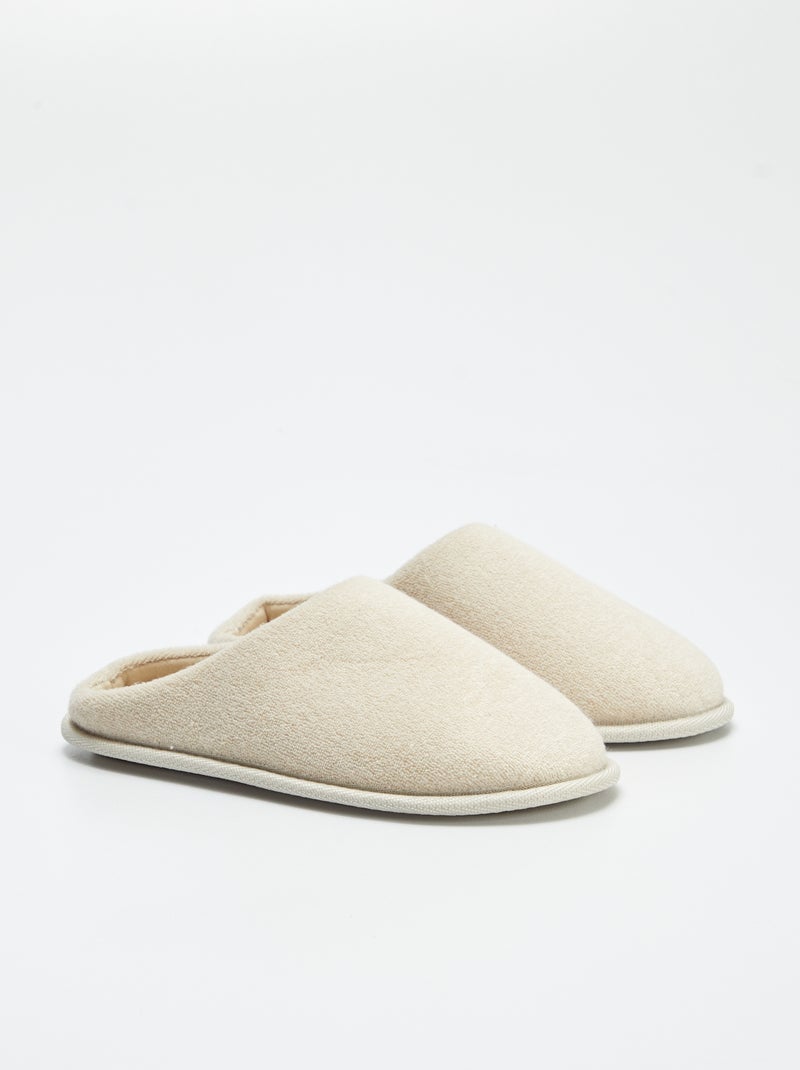 Chaussons mules unis Beige - Kiabi