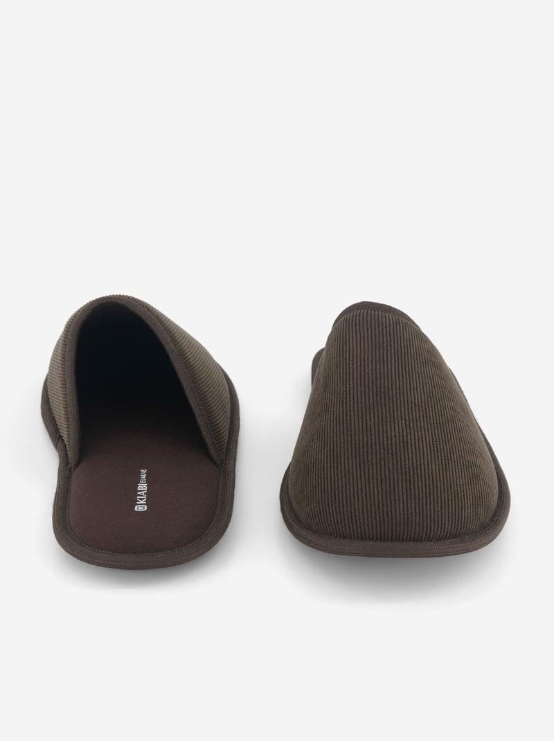 Chaussons mules unis Marron - Kiabi