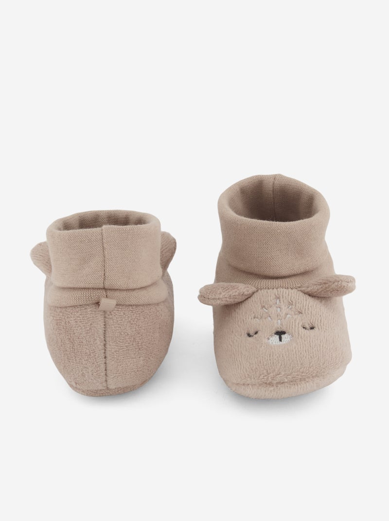 Chaussons 'Ours' Beige - Kiabi