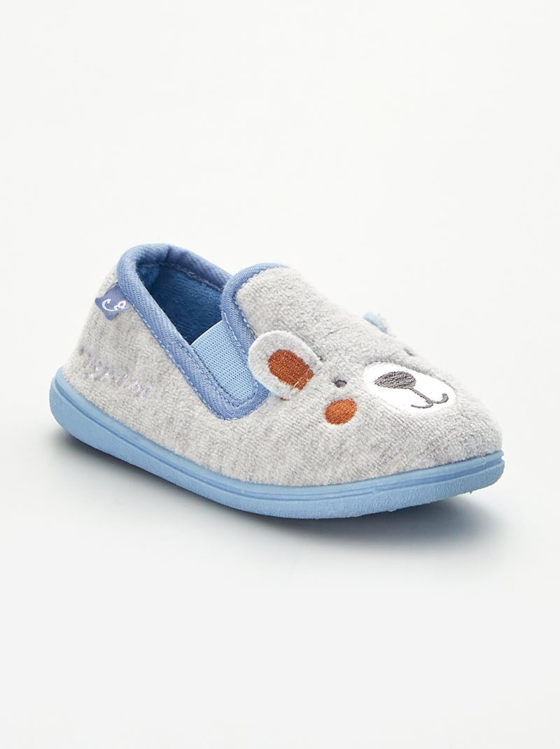 Chaussons 'ours' bleu - Kiabi