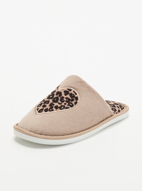 Chaussons plats imprimé léopard - Kiabi