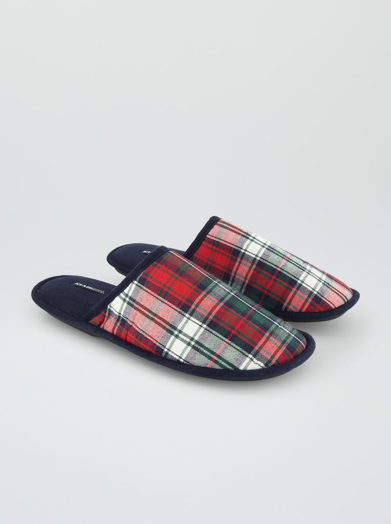 Chaussons tartan de Noël Marine - Kiabi