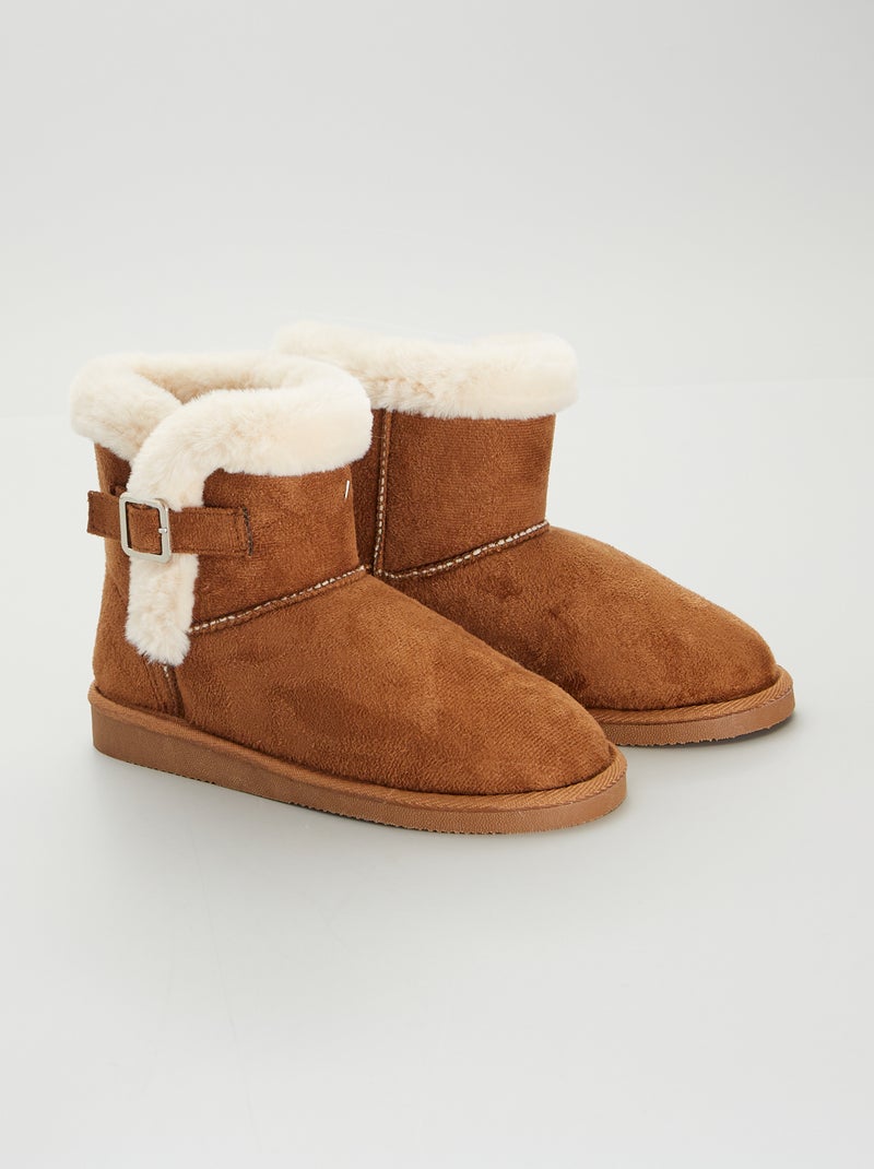 Chaussons type boots Marron - Kiabi