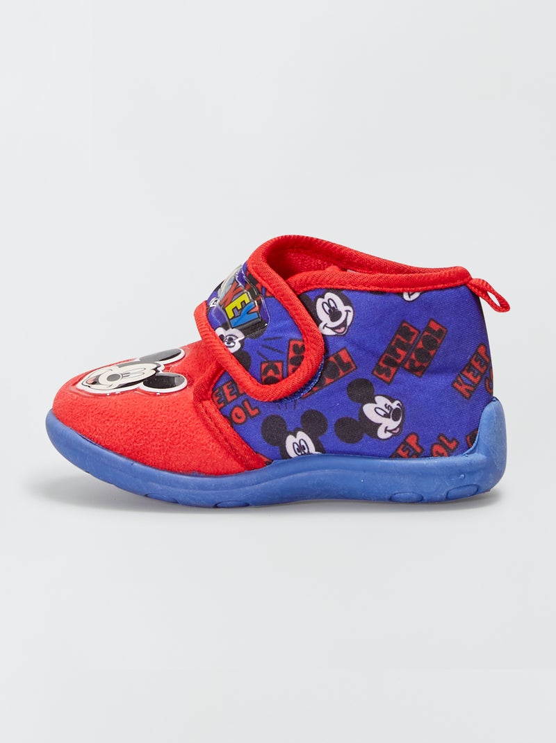 Chaussons velours 'Mickey' rouge - Kiabi