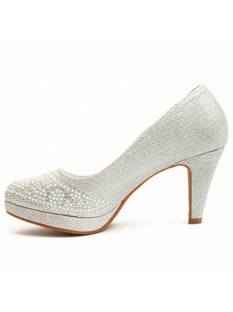 Chaussure à Talons Hauts Matériau Synthétique Montevita Argent - Kiabi
