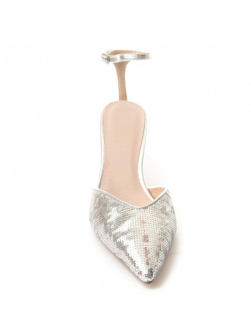 Chaussure à Talons Hauts Matériel Synthétique Montevita Argent - Kiabi