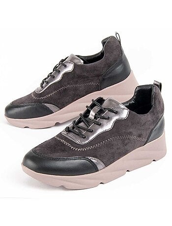Chaussure Compensée Matière Synthétique Et Textile Montevita