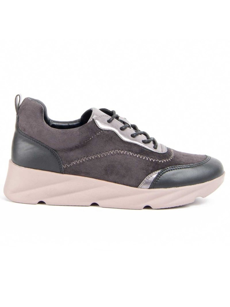 Chaussure Compensée Matière Synthétique Et Textile Montevita Gris - Kiabi