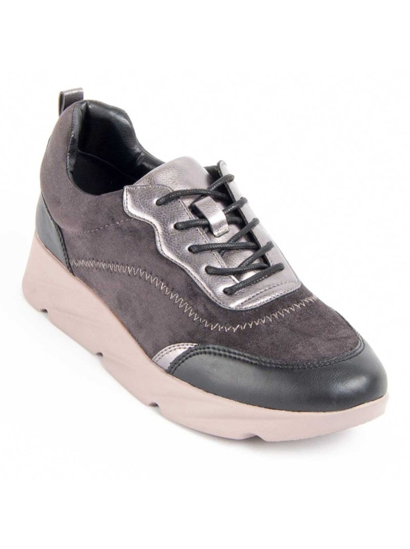 Chaussure Compensée Matière Synthétique Et Textile Montevita Gris - Kiabi